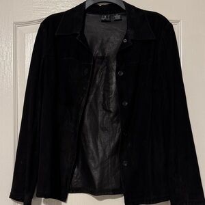 INC International Concepts Vintage Black Suede Shirt